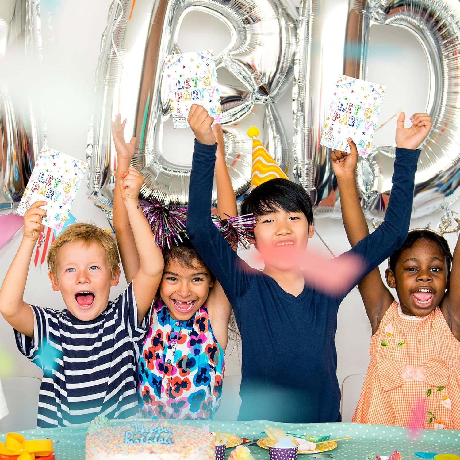 Simple Lets Party Birthday Invitations for Girls 30Pcs 4x6 Inches