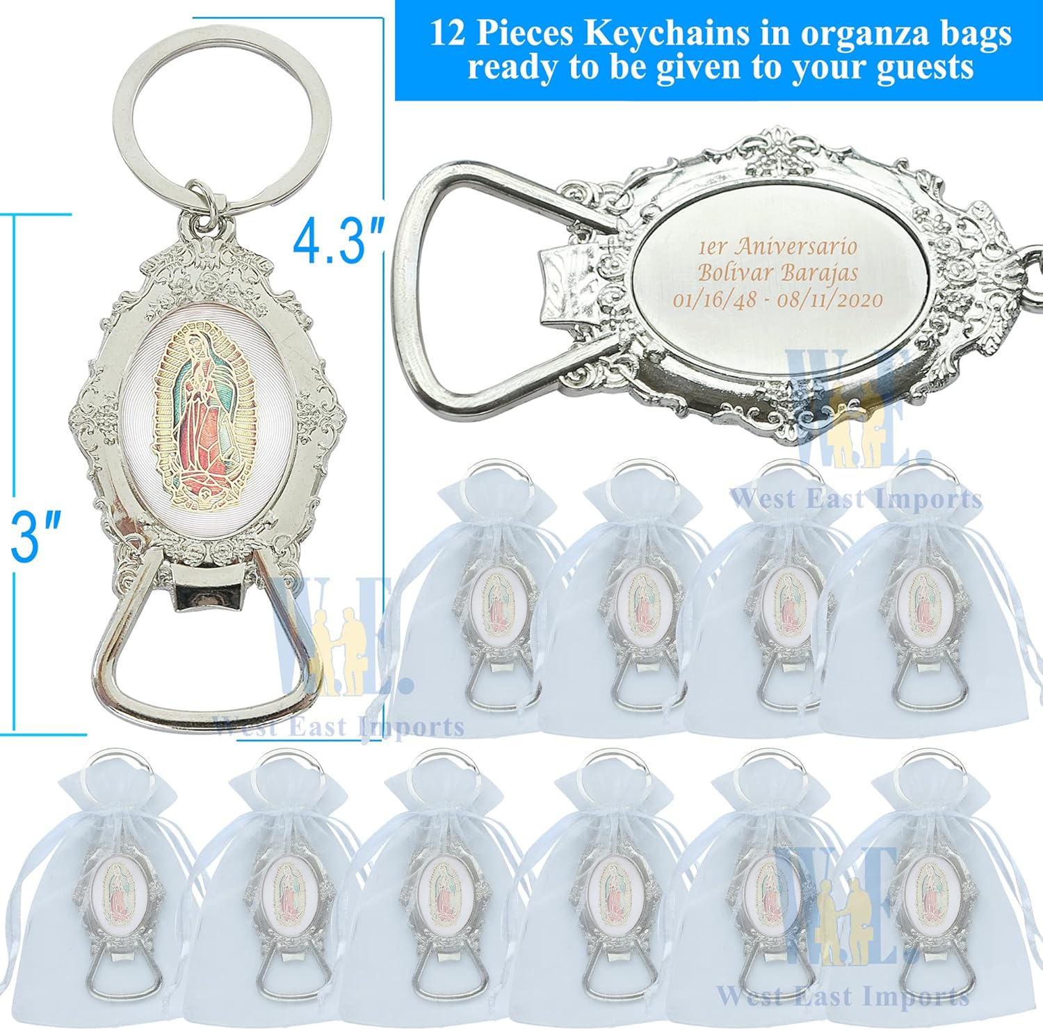 WE Personalized First Communion Keychain Favor 12 PCS
