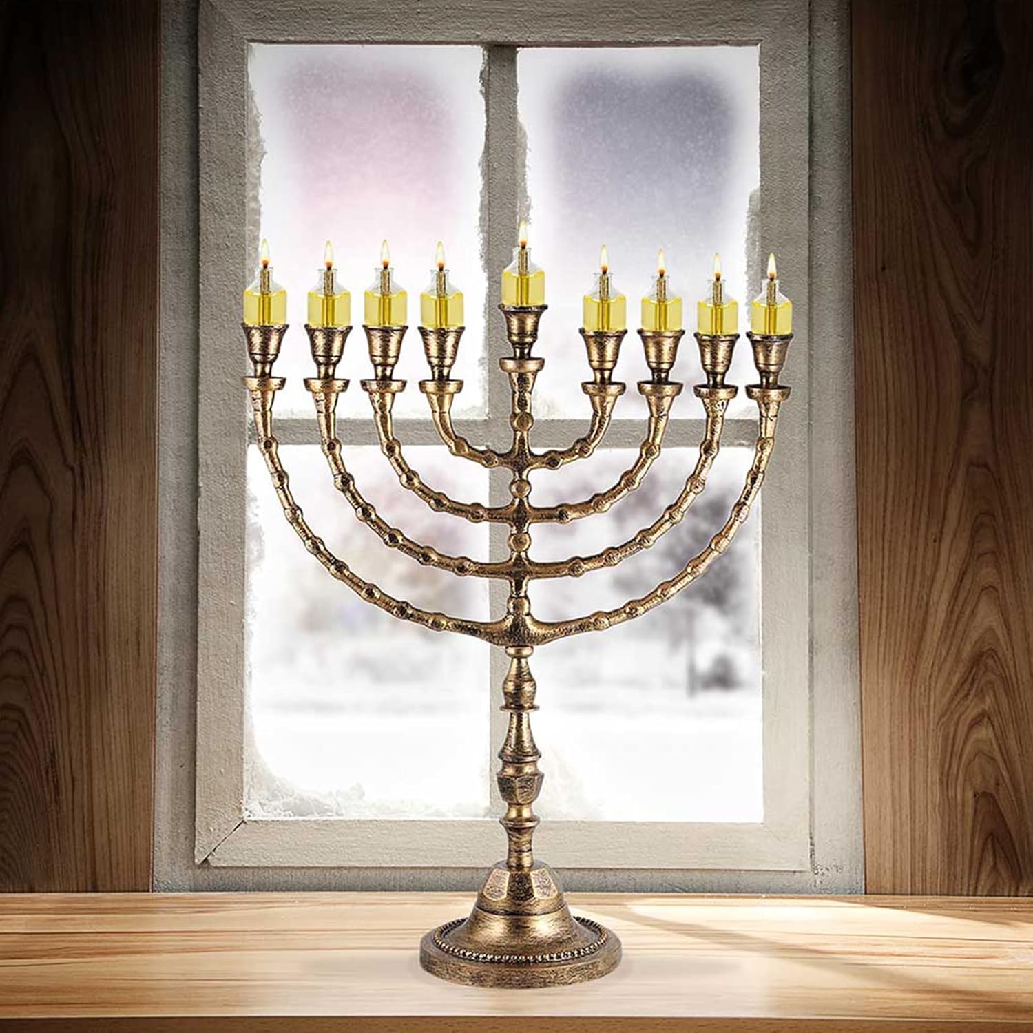 Extra Large Traditional Chanukah Menorah 21 Inch Zion Judaica