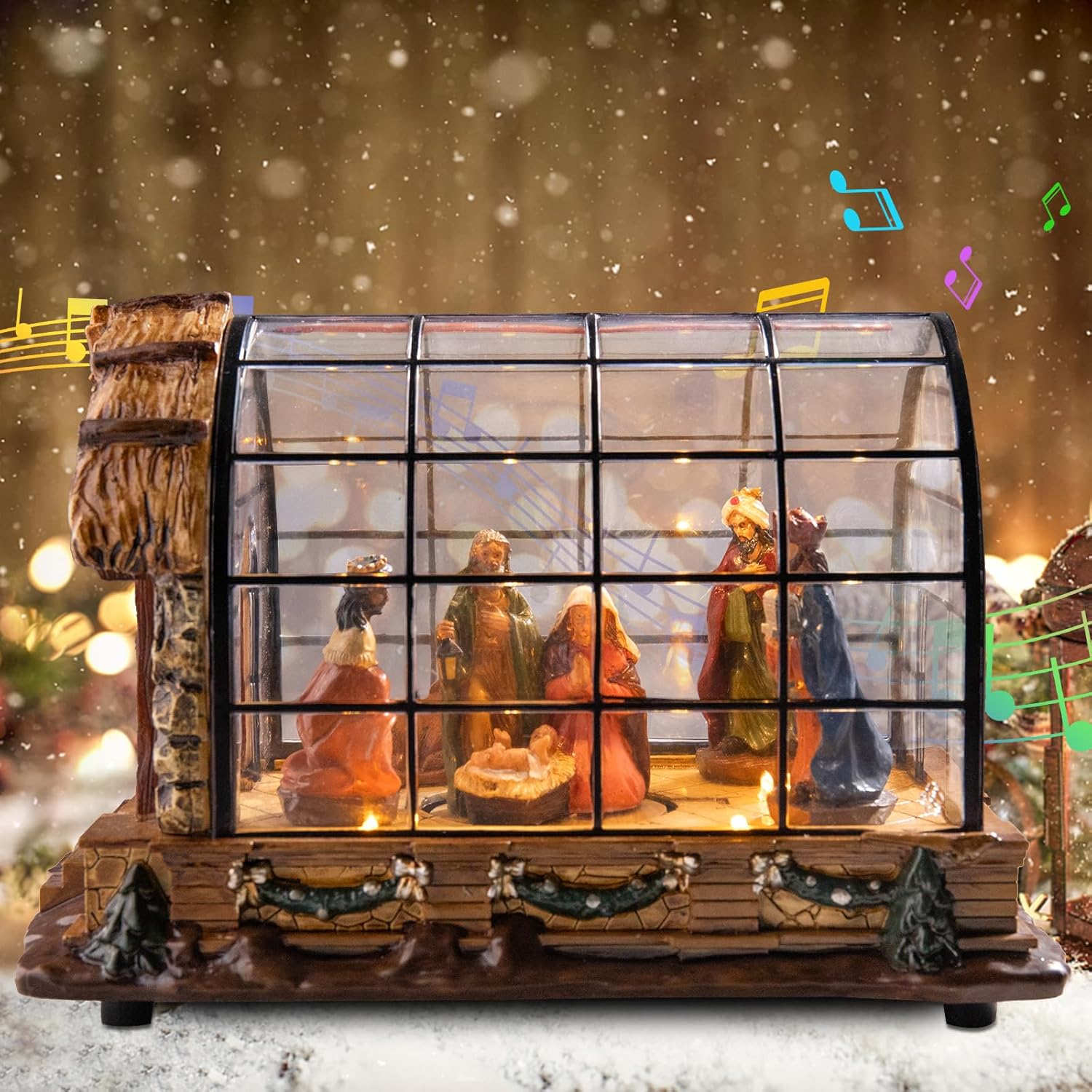 VCUTEKA Christmas Village Collectible Building with LED Lights and Music