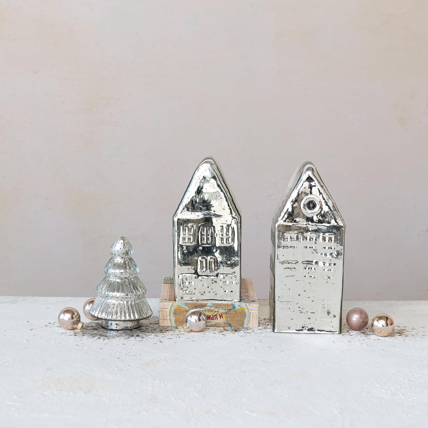 Creative Co Op Mercury Glass House Silver