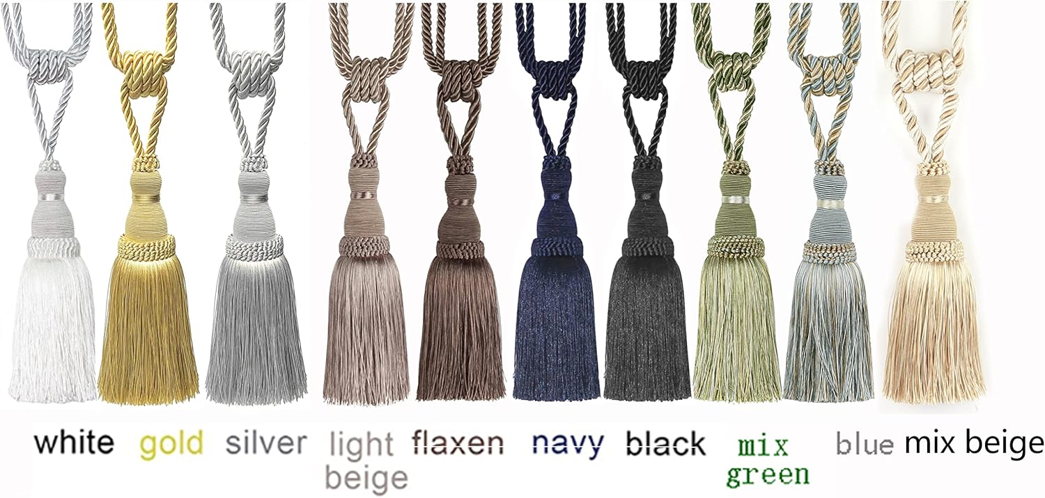 BEL AVENIR 2 Pack Tassel Curtain Tiebacks Holdbacks