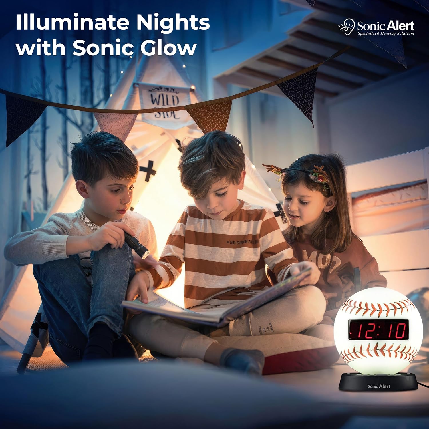 Sonic Alert Baseball Themed Digital Alarm Clock for Heavy Sleepers