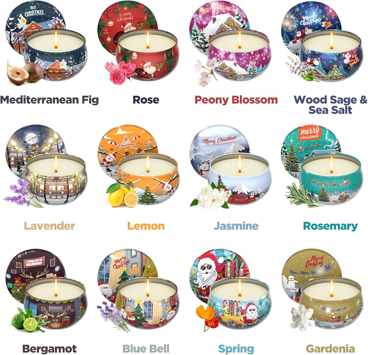 Primevolve Scented Candles 12 Pack Travel Tins