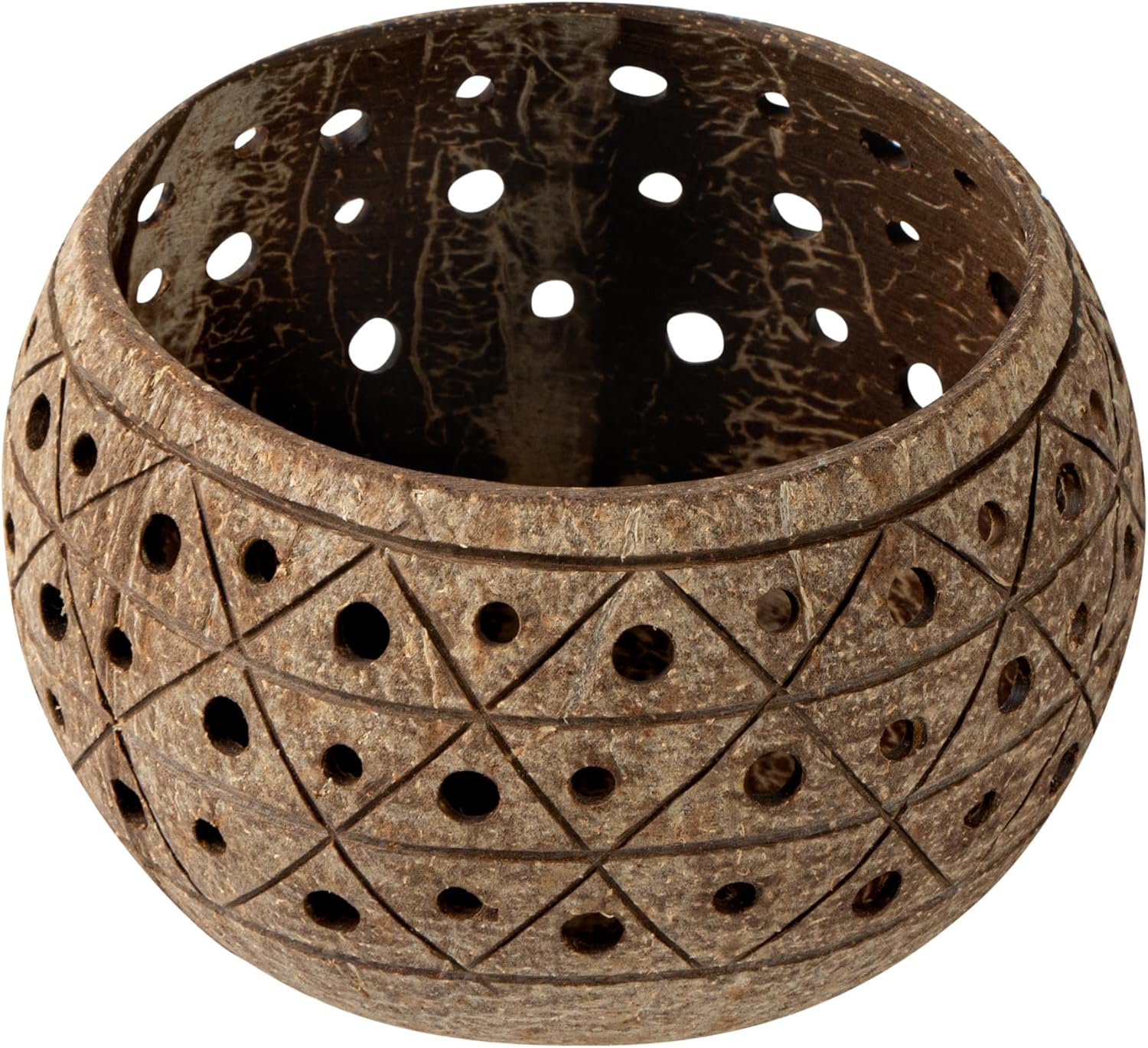 Restaurantware Coco Casa Coconut Shell Candle Holders 4x33 Inch Handcrafted Tan Bowls