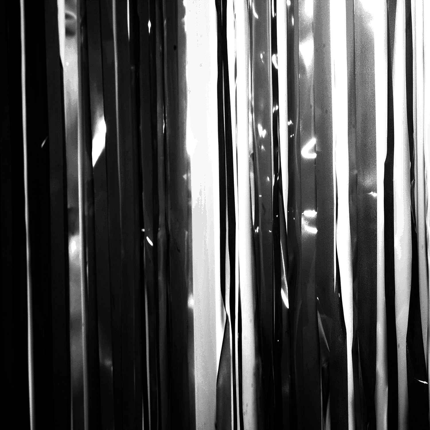 Black Orange Foil Fringe Curtains for Parties