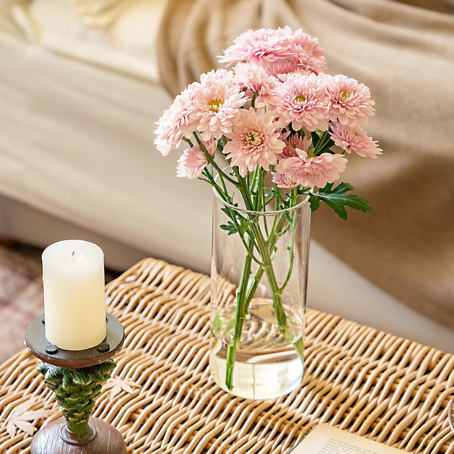 7pcs Glass Cylinder Vases for Centerpieces 8 Inch Tall