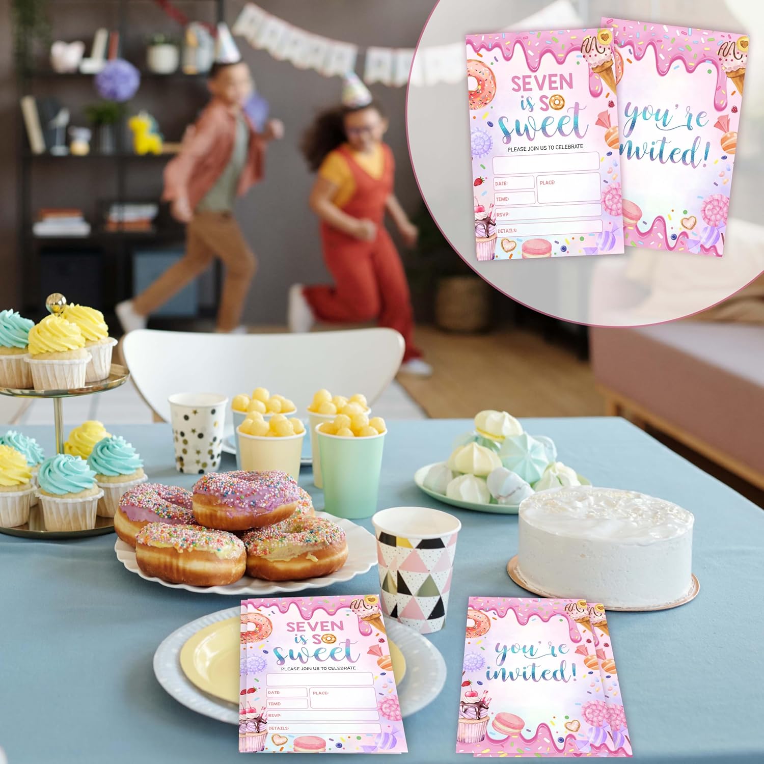 Donut Candyland Birthday Invitations Set of 20
