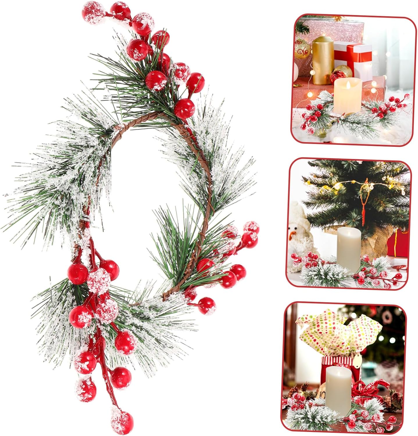 Christmas Candle Wreath for Holiday Pillar Candles