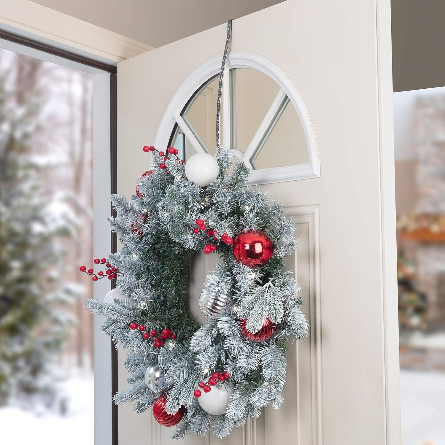 Haute Decor Pewter Holly Wreath Hanger