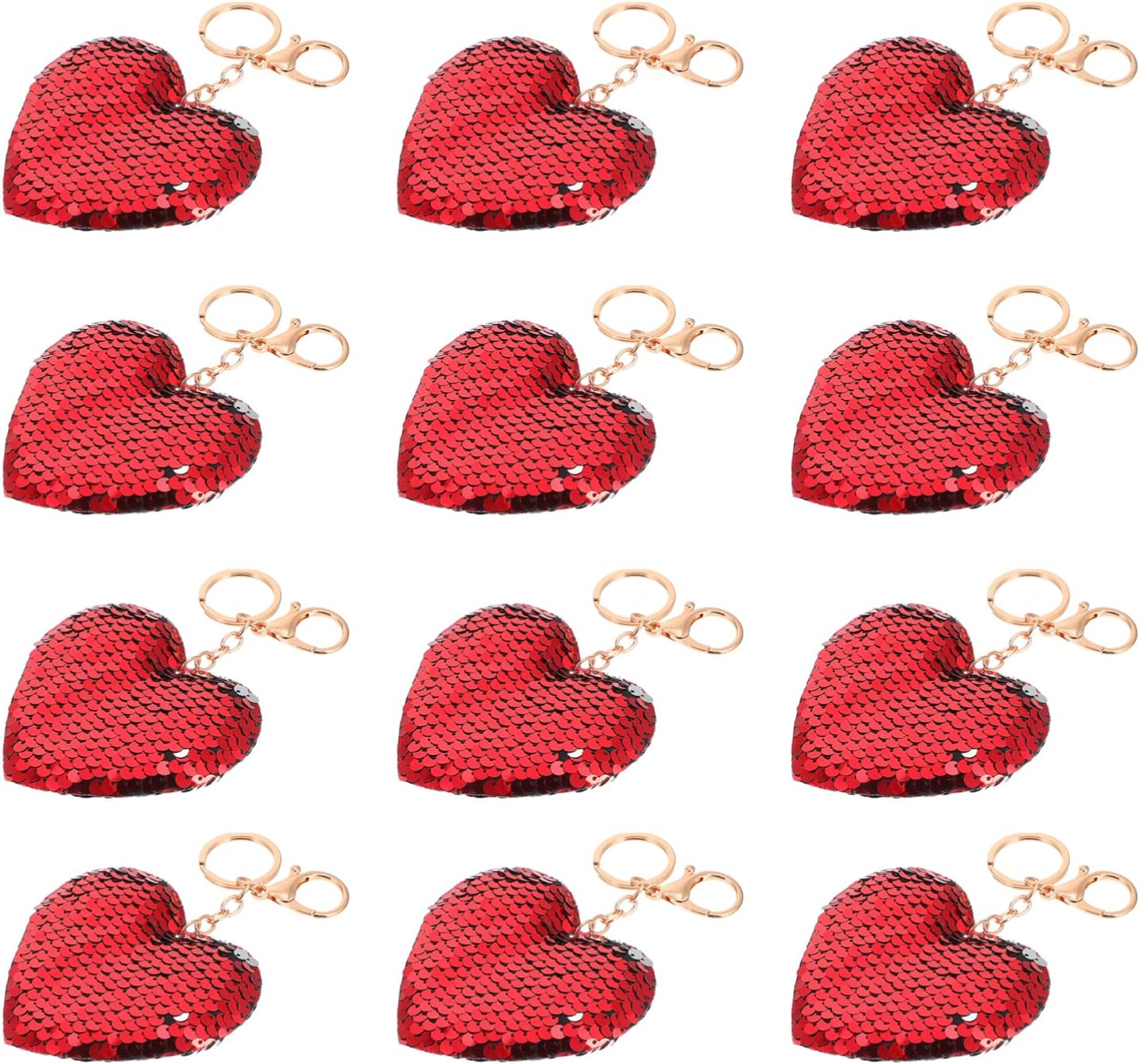 24pcs Heart Shaped Glitter Keychains for Valentines Day and Special Occasions