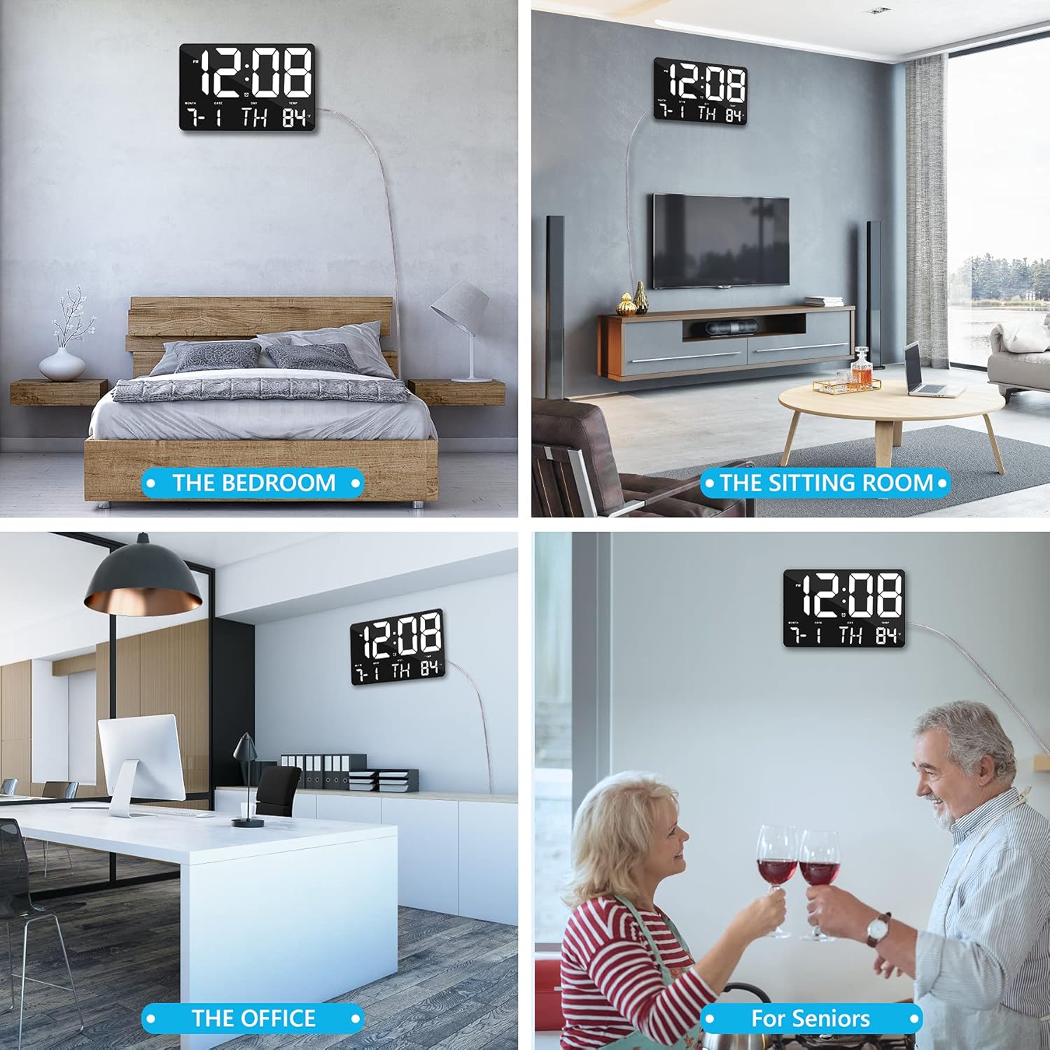 Amgico Digital Alarm Clock with Snooze and Temperature
