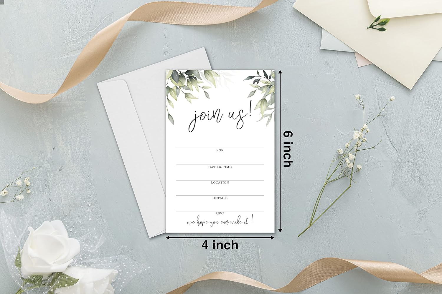 ZEDEV Join Us Invitation Cards Greenery Design