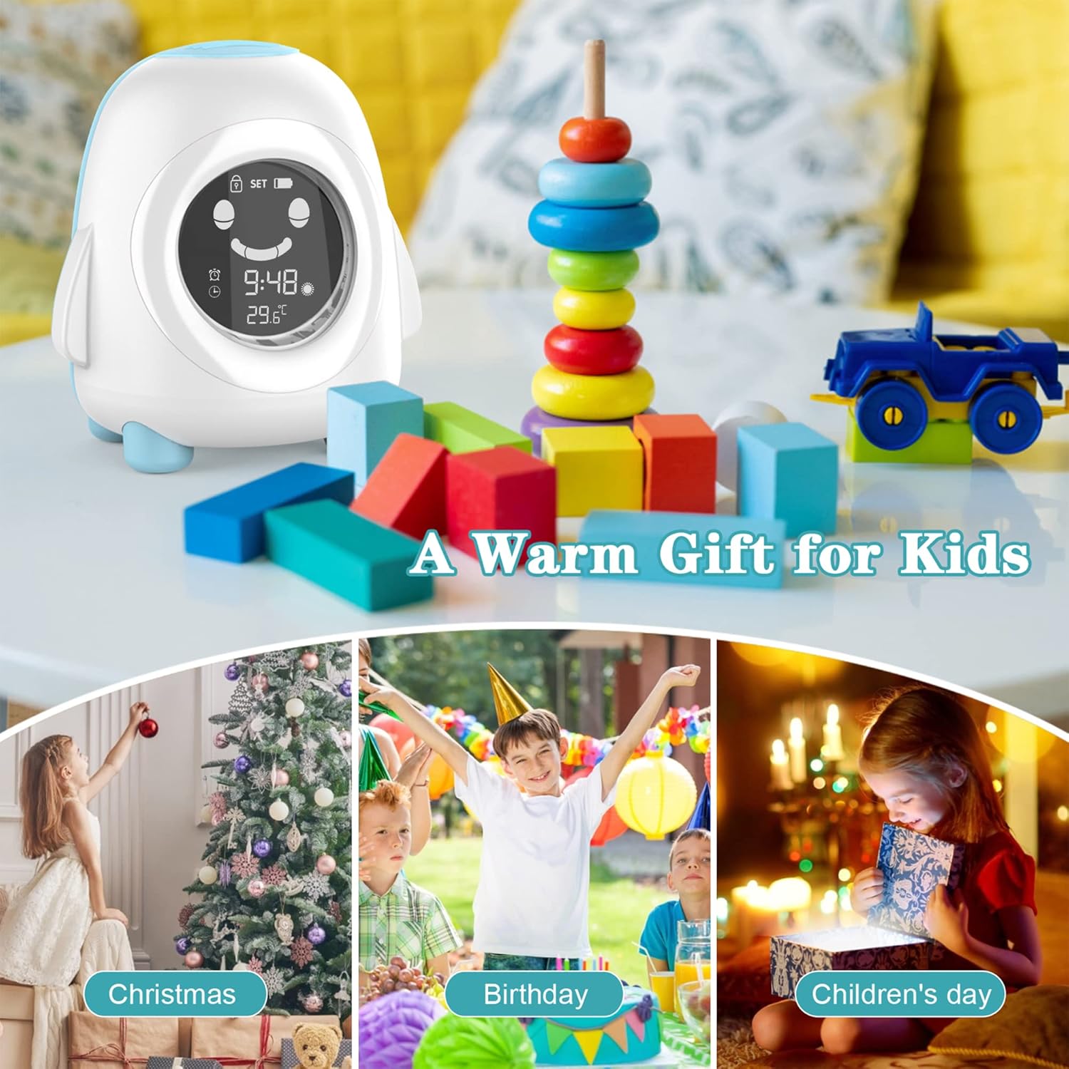 Kids Alarm Clock with Night Light and Sound