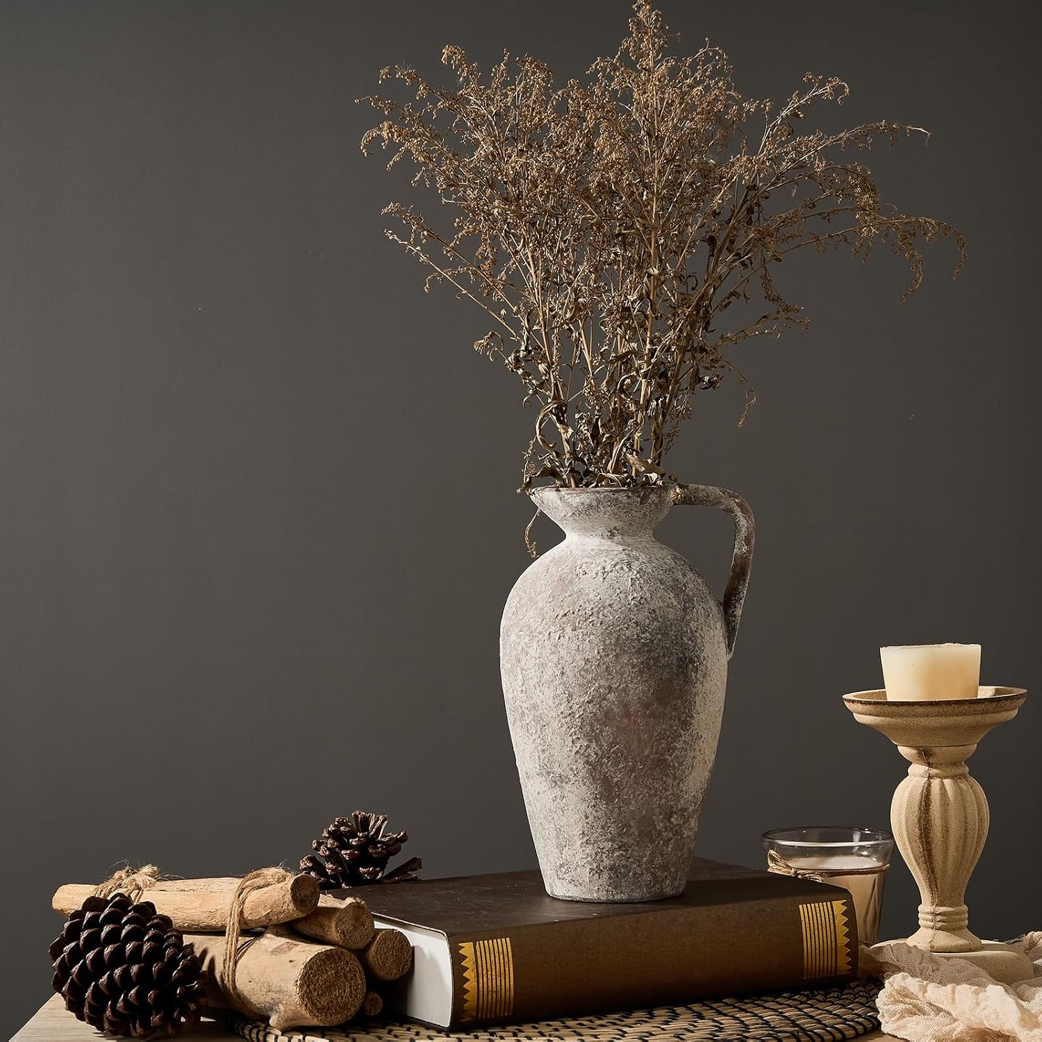 LUKA Ceramic Rustic Farmhouse Vase 925 Inch