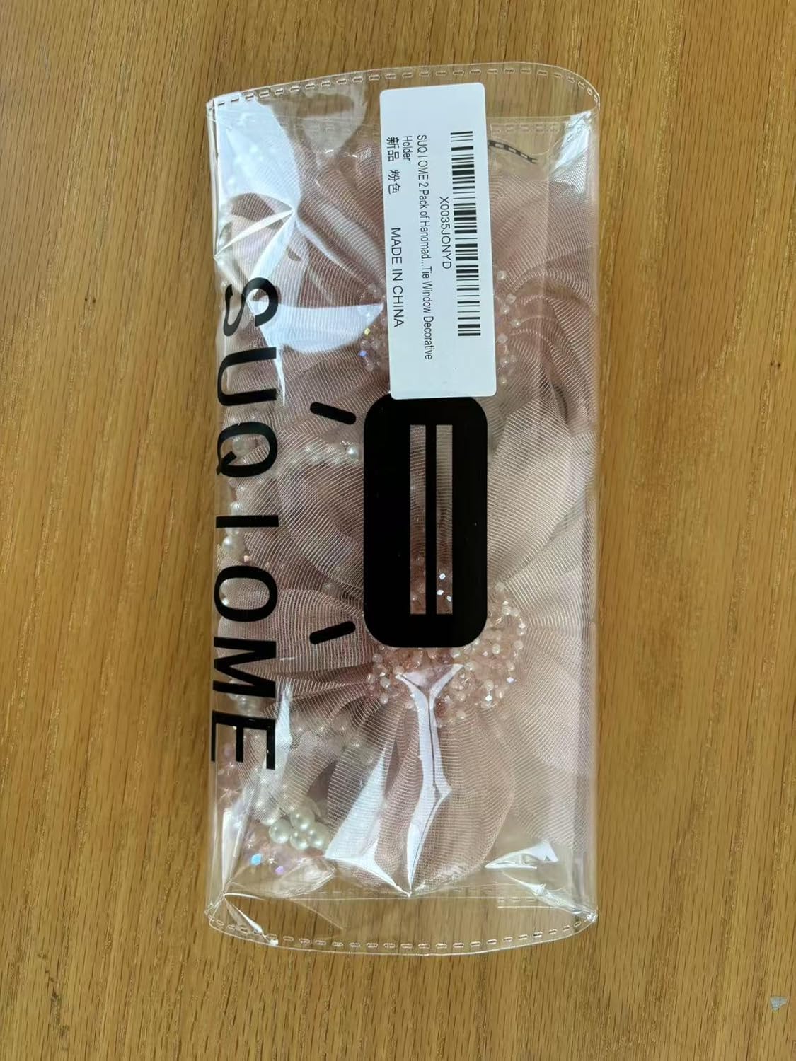 SUQ I OME Crystal Flower Magnetic Curtain Tieback Holdback - Pink