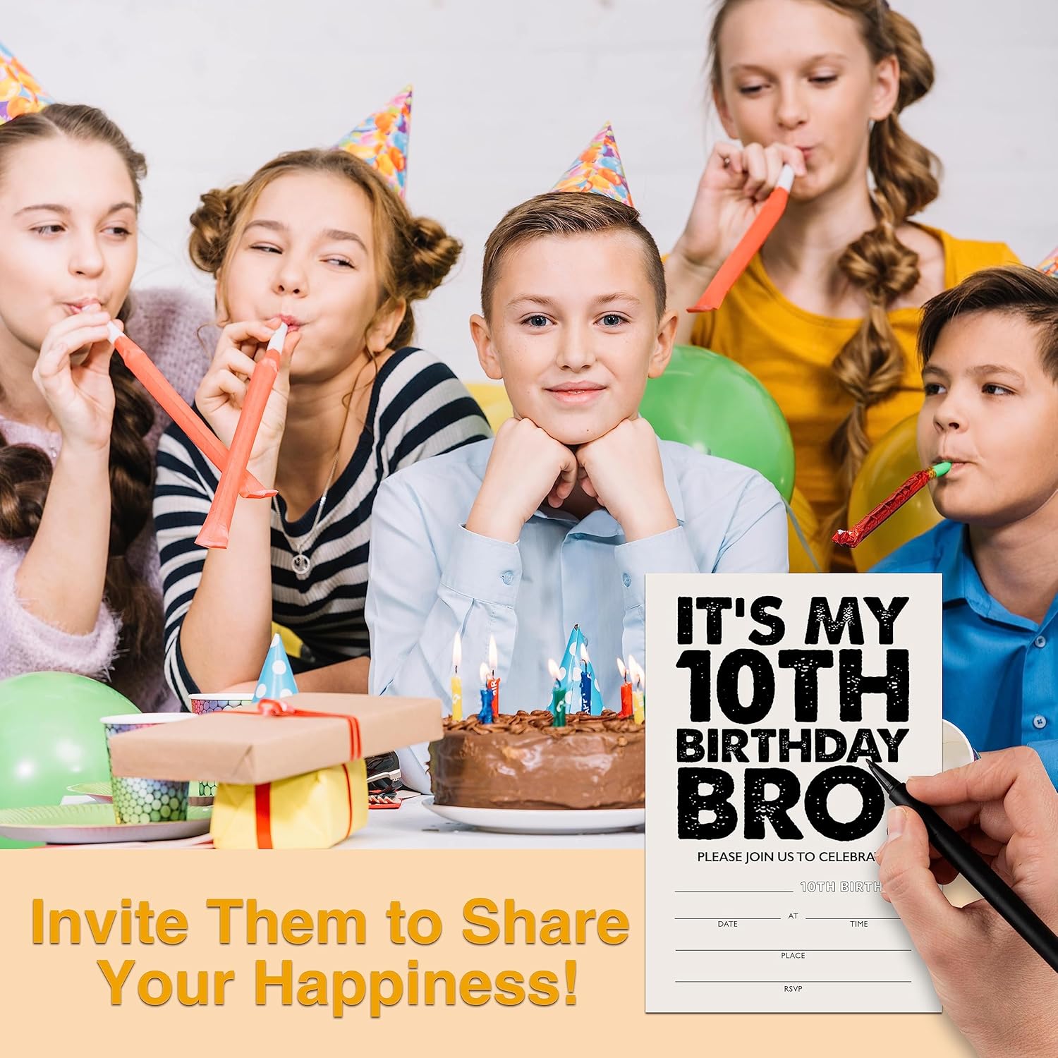 YSTEP 10th Birthday Party Invitations 20 Pack