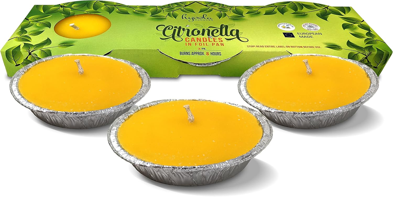 Hyoola Citronella Candles 3 Pack Outdoor Indoor