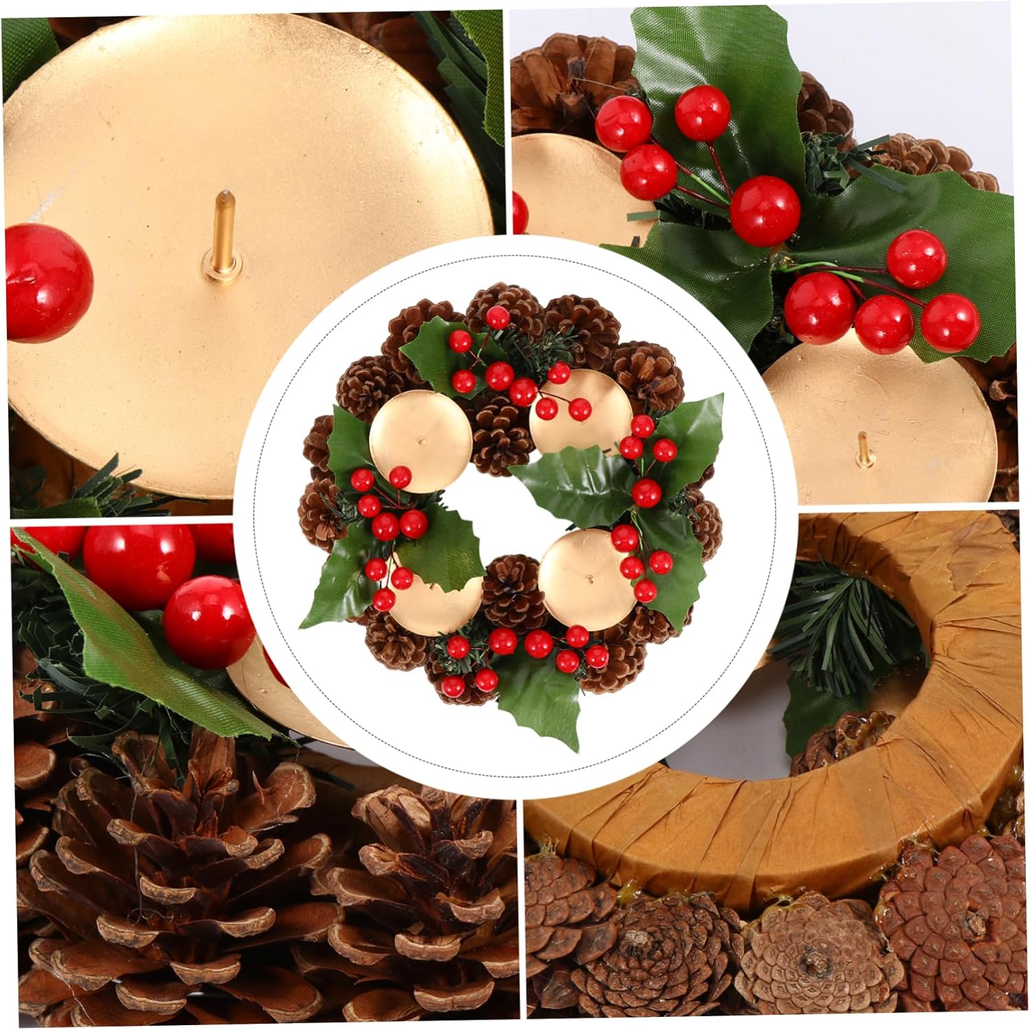 Zerodeko Christmas Wreath Candle Holder