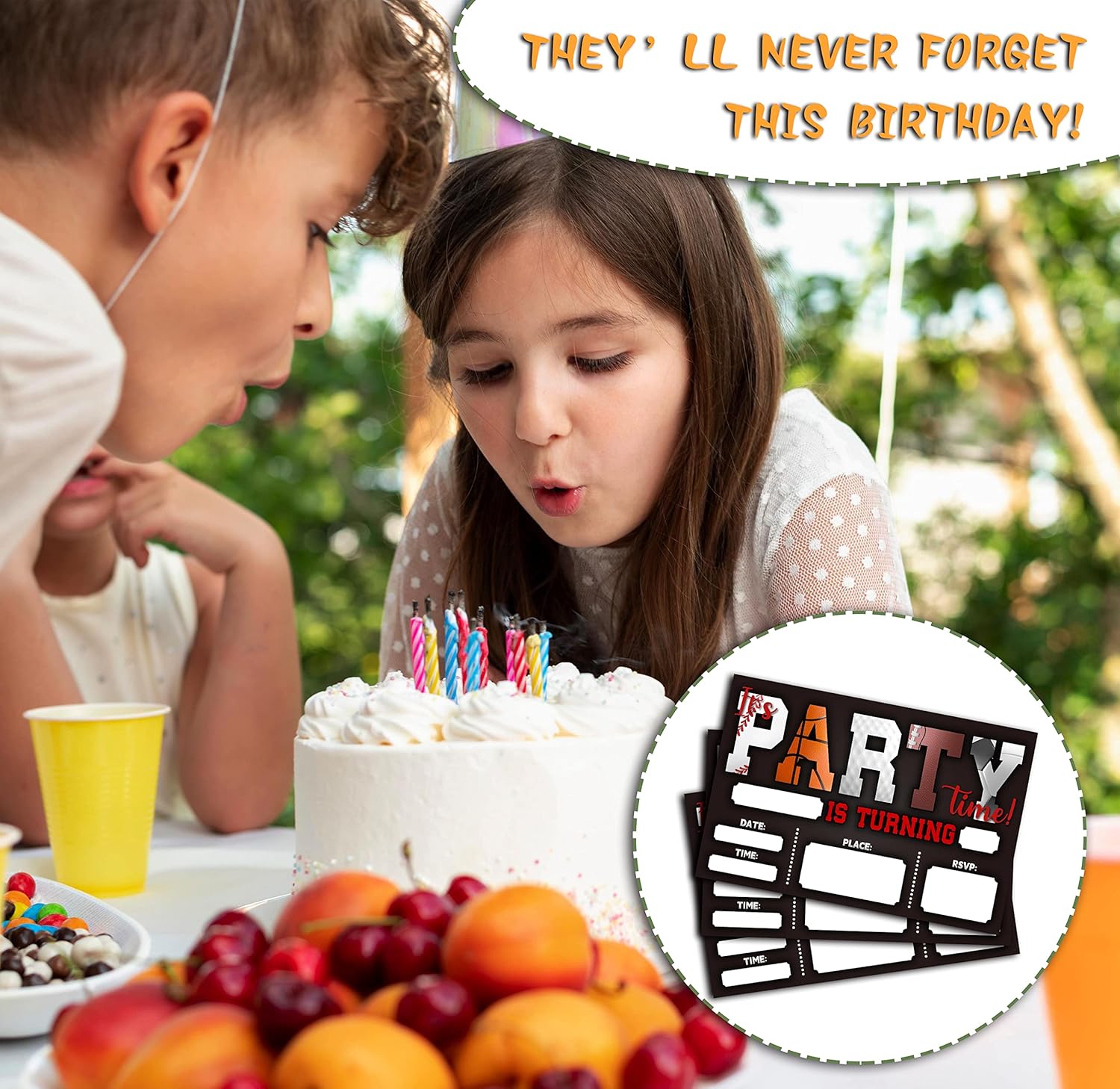 DETIHO 4x6 Sports Birthday Party Invitations 20 Sets