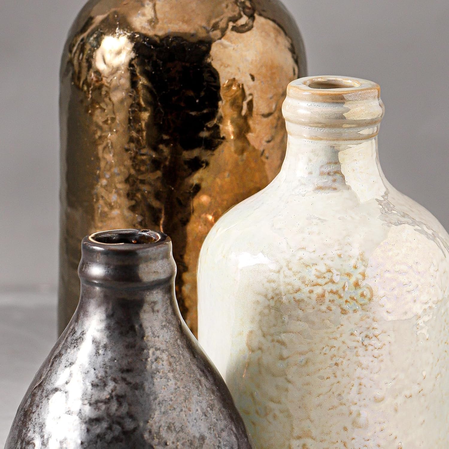 Ceramic Vase Set of 3 Boho Modern Decorative Vases