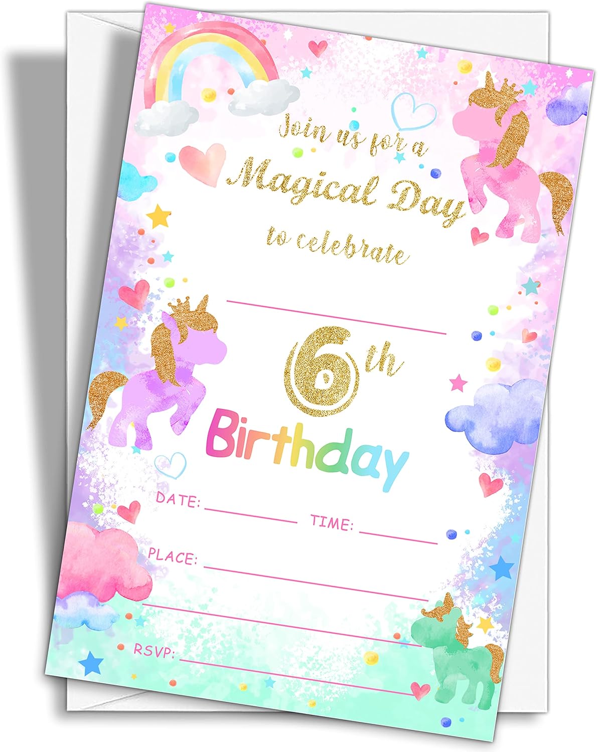 Magical Day Birthday Invites 20 Count With Envelopes