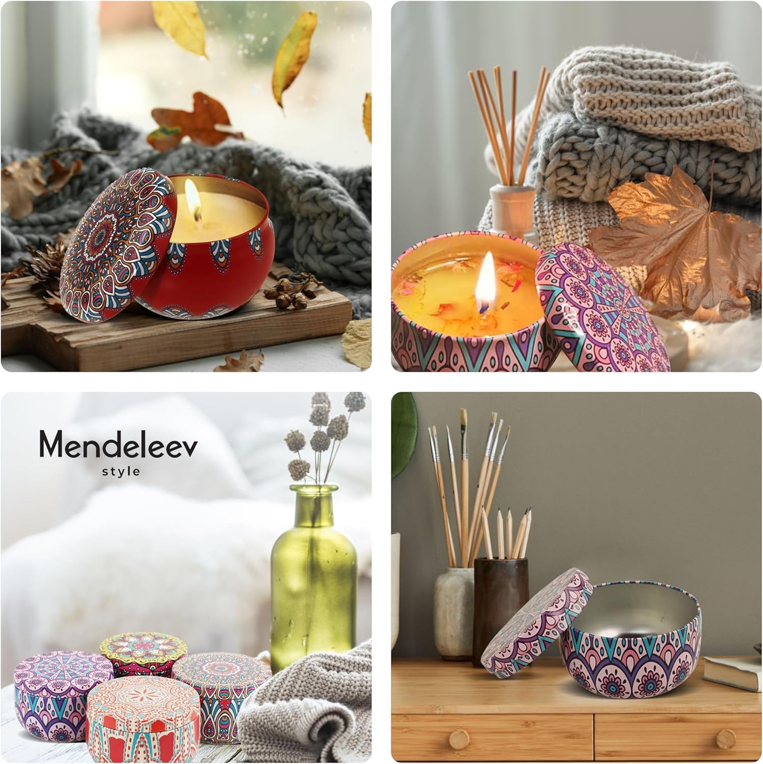 MENDELEEV STYLE 45 Oz Candle Tin Set 24 pcs