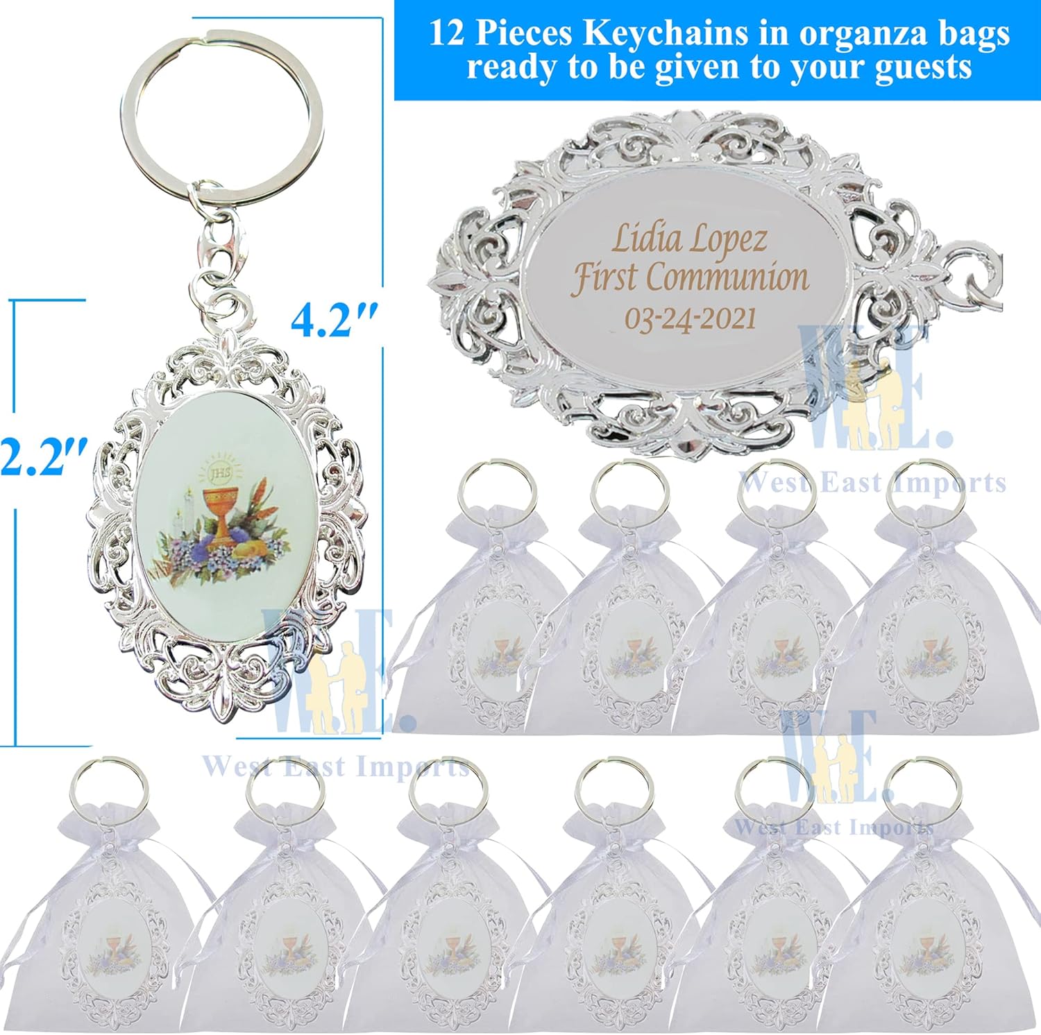 WE Personalized First Communion Keychain Favor 12 PCS 1
