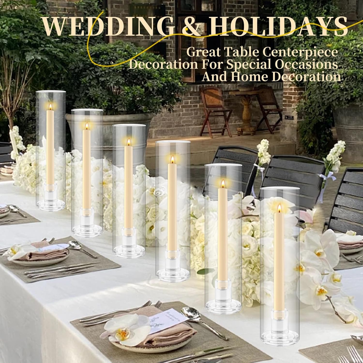 6pcs Hurricane Glass Candle Holders for Candlesticks