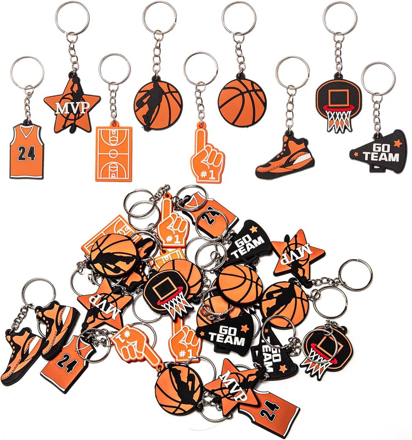Pack of 27 Basketball Keychains for Boys and Kids
