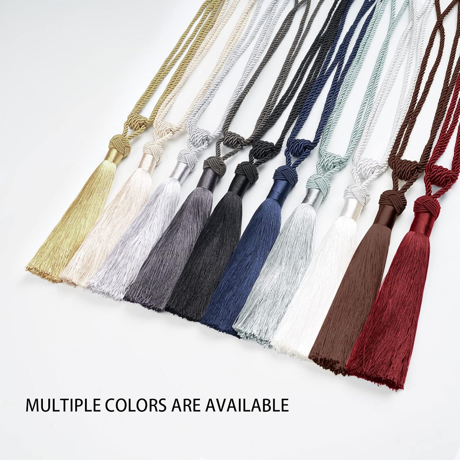 NICEEC 4 Pack Wine Red Tassel Curtain Tiebacks