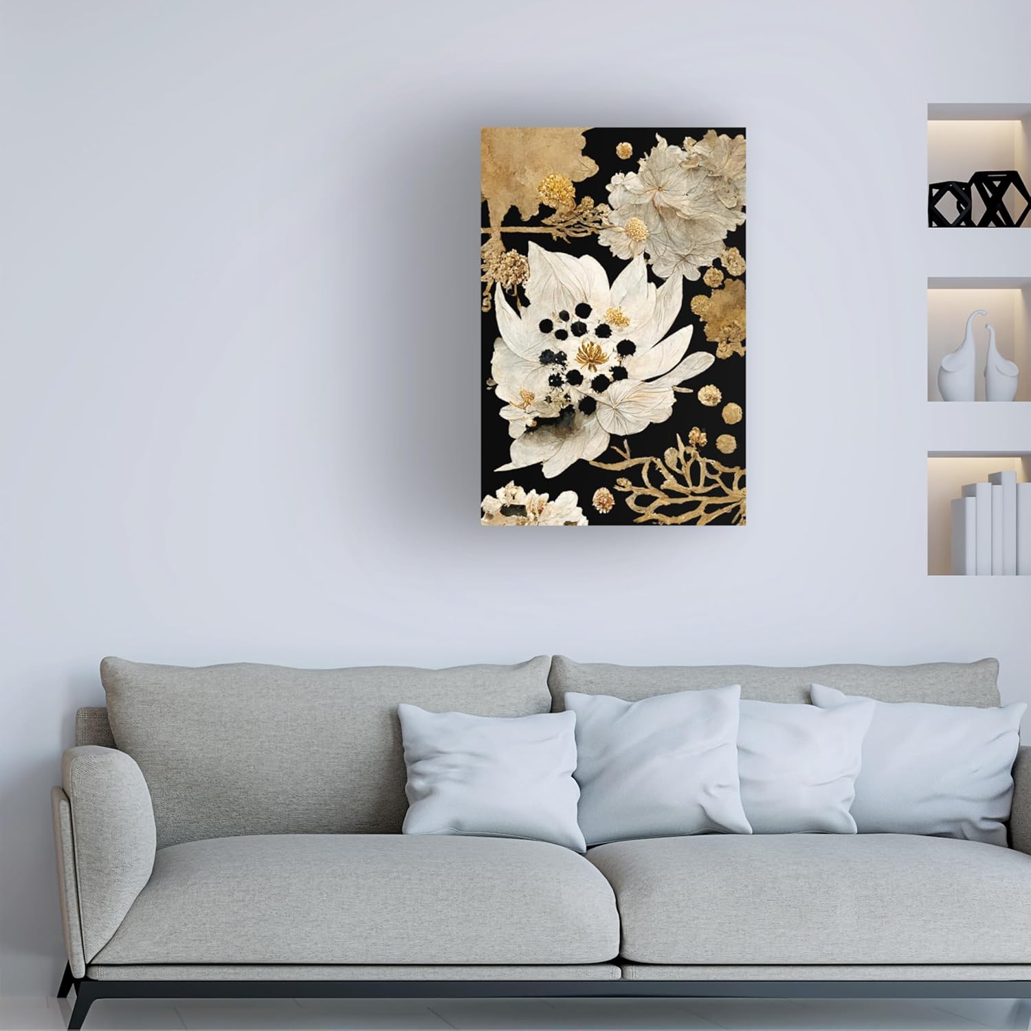Trademark Fine Art Canvas Wall Art - Treechild Beige Dry Flowers 22x32 Inches