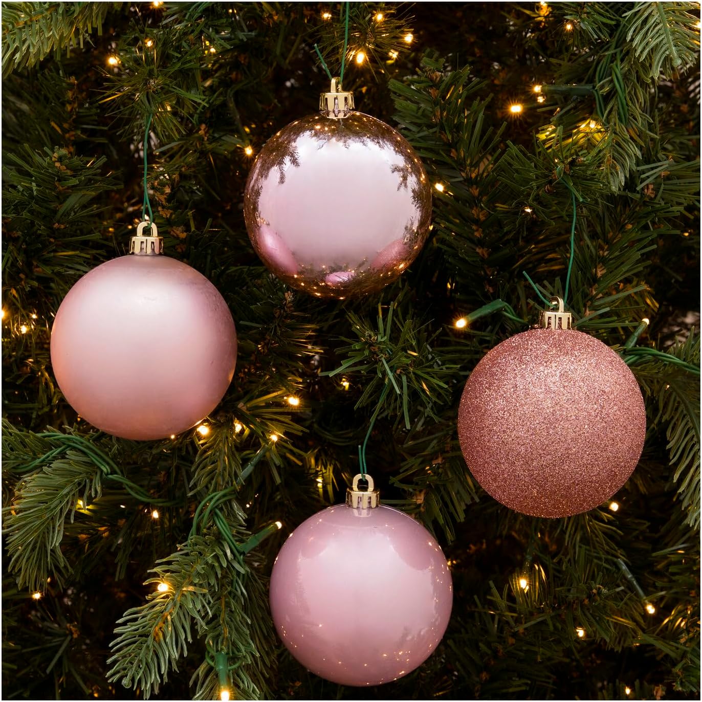 Hobby Lobby Blush Pink Matte Shiny Glitter Ball Ornaments