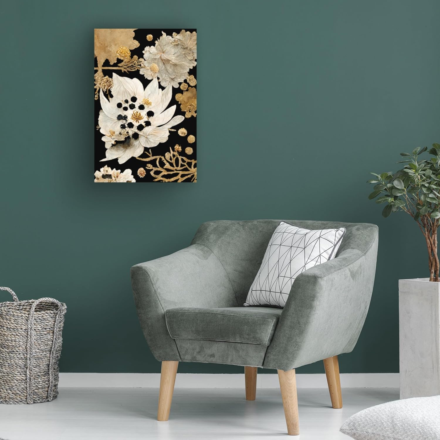 Trademark Fine Art Canvas Wall Art - Treechild Beige Dry Flowers 22x32 Inches