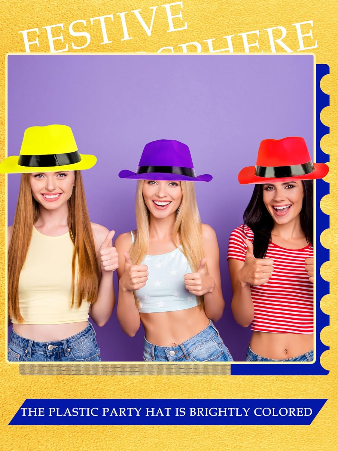 42 Pcs Neon Party Hats for Birthday Celebrations and Events