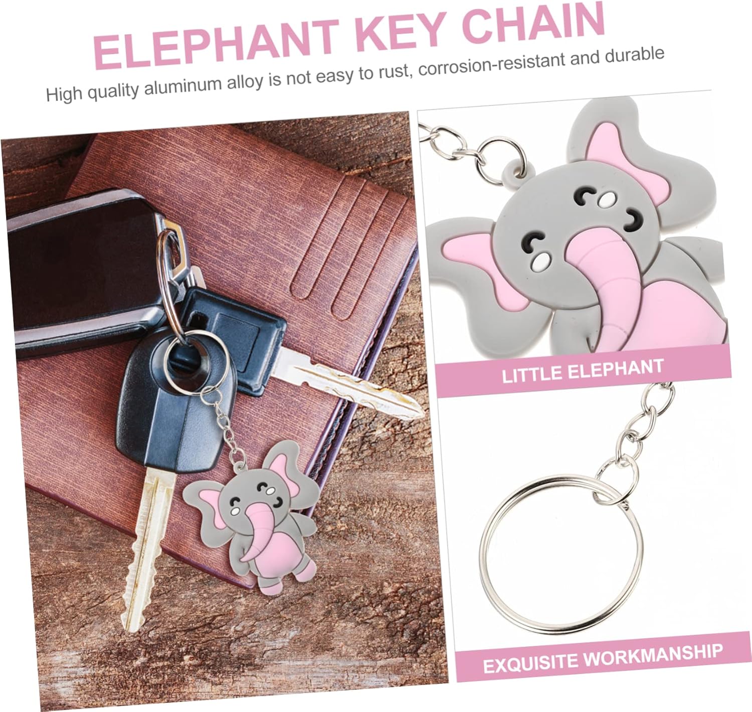 50pcs Cute Elephant Keychain Bag Pendant