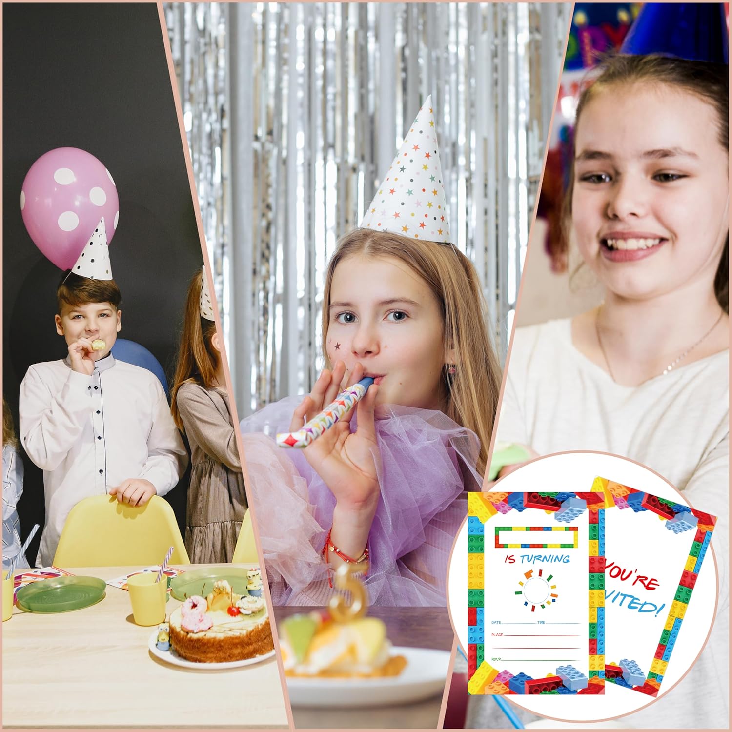 25pcs Birthday Invitation Set with Envelopes