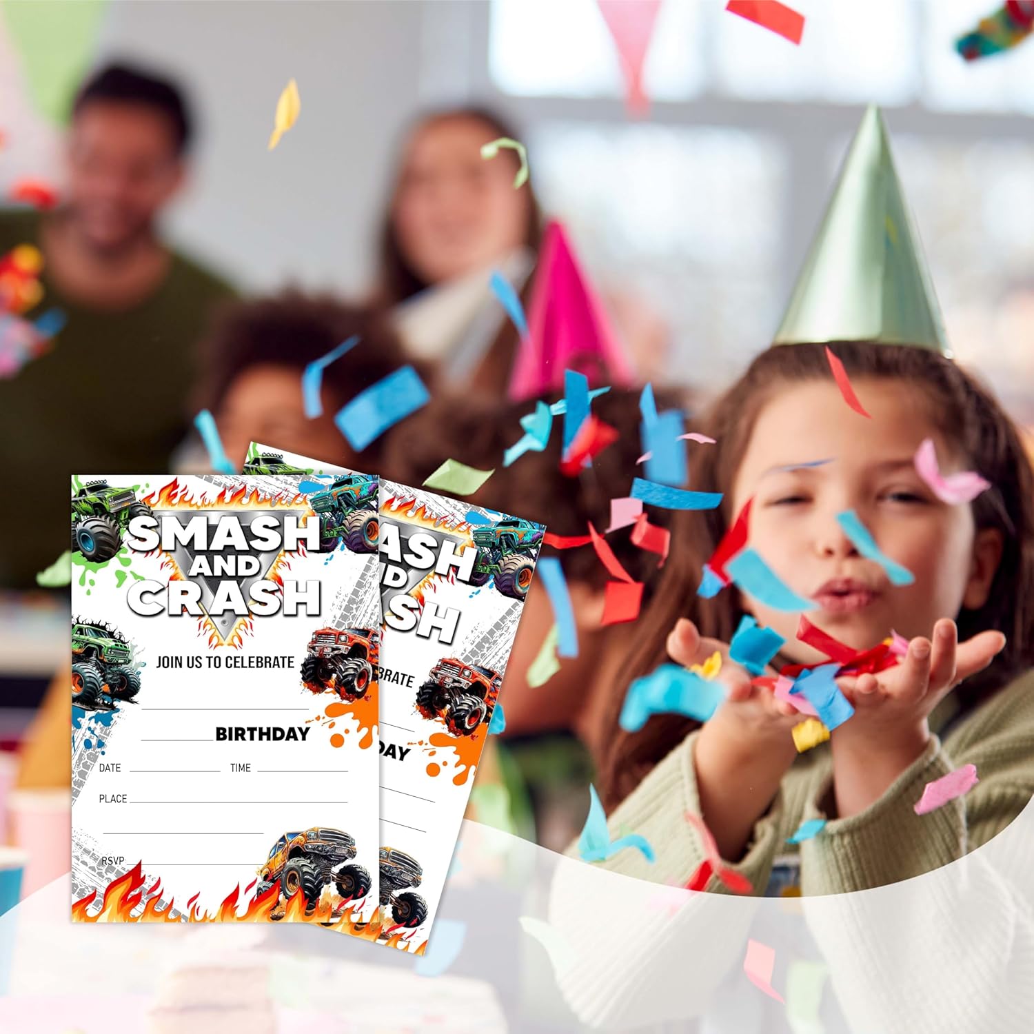 4x6 Truck Birthday Invitations with Envelopes