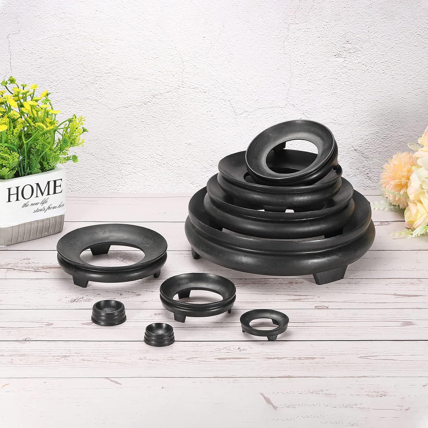 MECCANIXITY Ball Stand Display Base 25cm Black Pack of 16