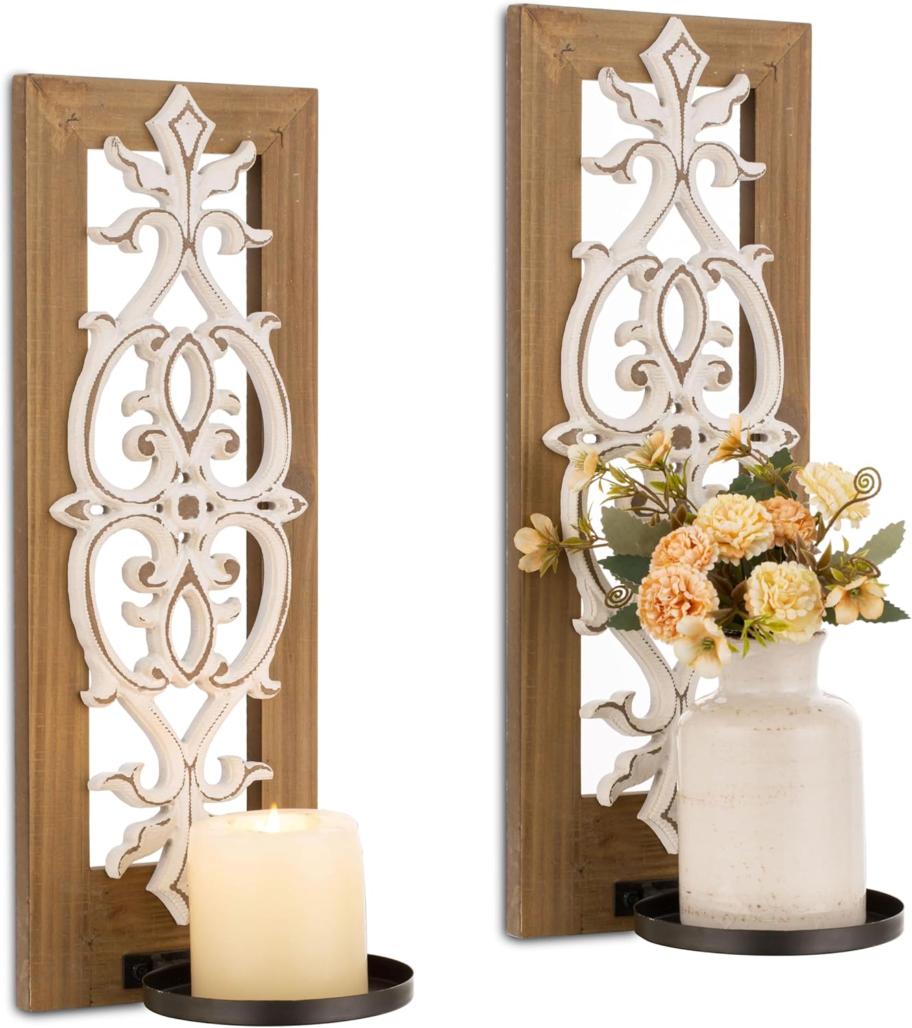 Walasis Farmhouse Candle Sconces Wall Decor Set of 2