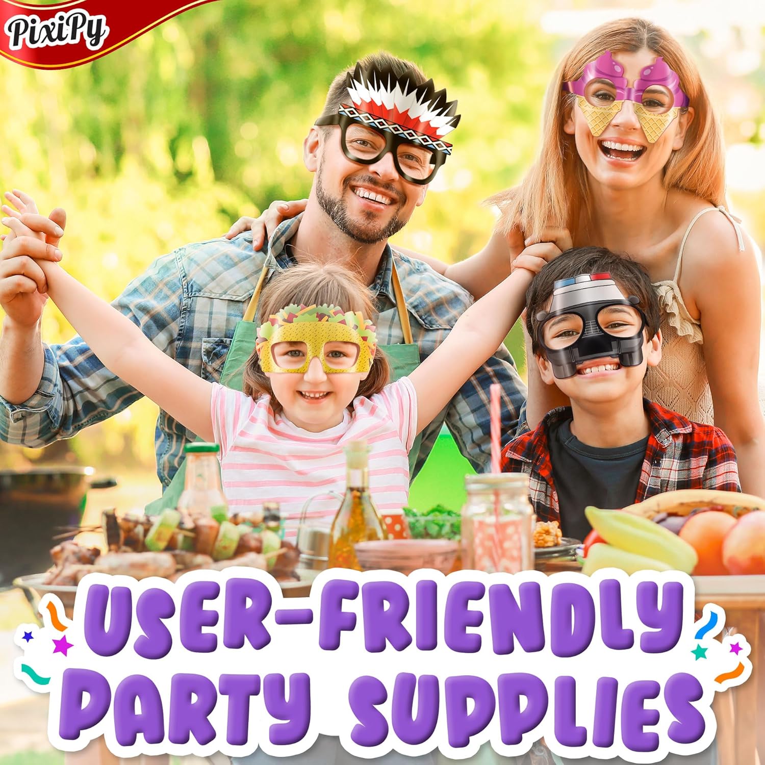 PixiPy Funny Paperboard Photo Booth Props - 30pc Hawaiian Theme