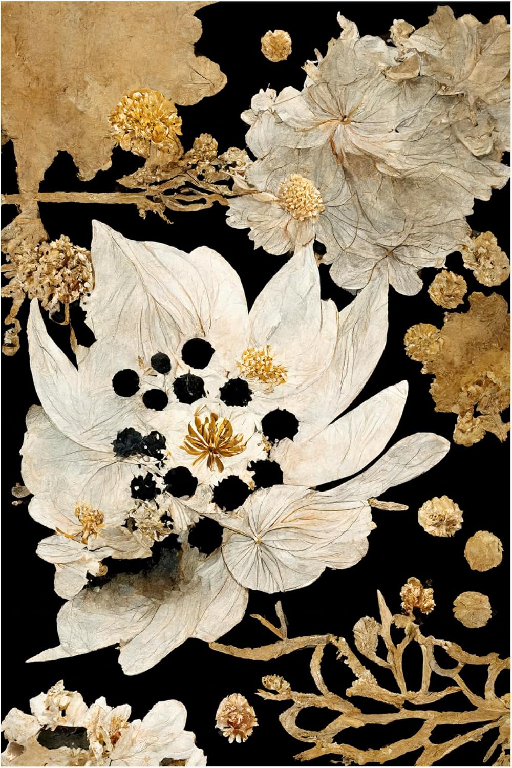 Trademark Fine Art Canvas Wall Art - Treechild Beige Dry Flowers 22x32 Inches