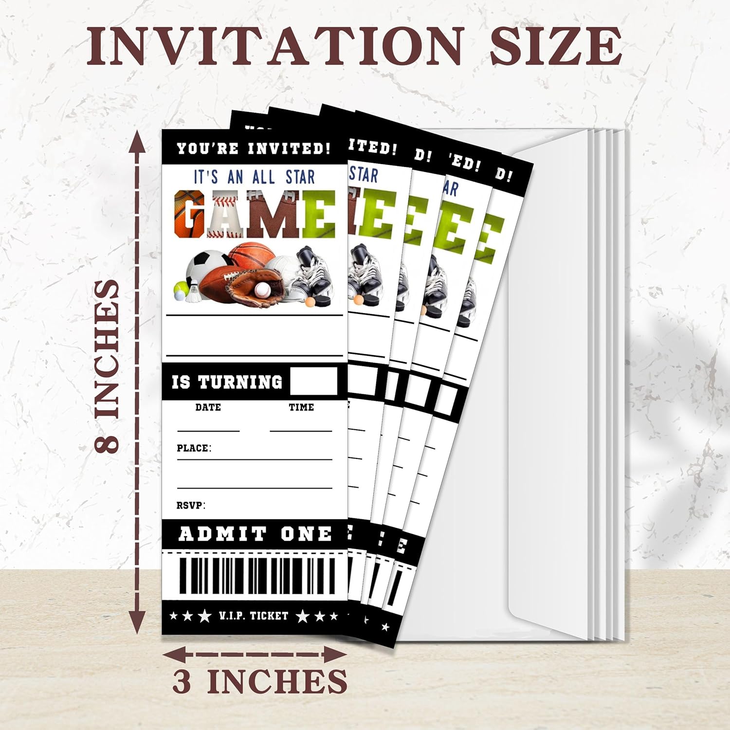 Heiyihe Sports Birthday Cards with Envelopes