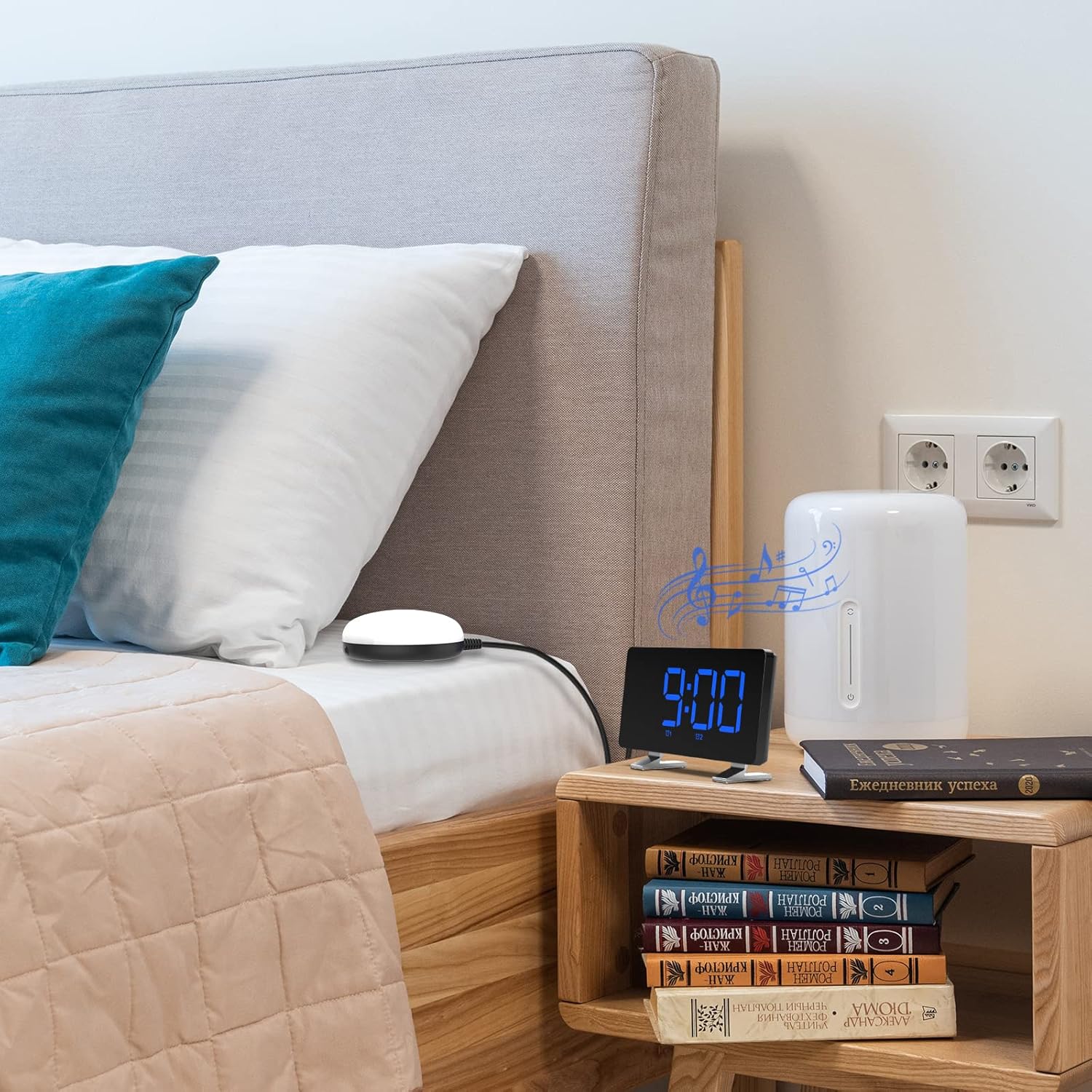 Extra Loud Vibrating Alarm Clock with Bed Shaker