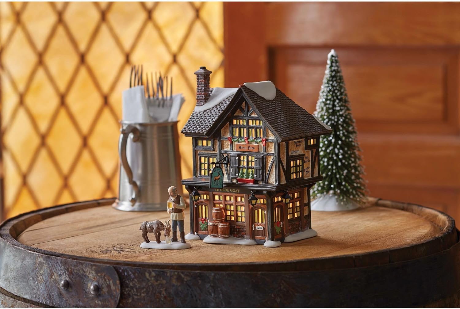 Department 56 Dickens Village Ye Olde Goat Pub Lit Building