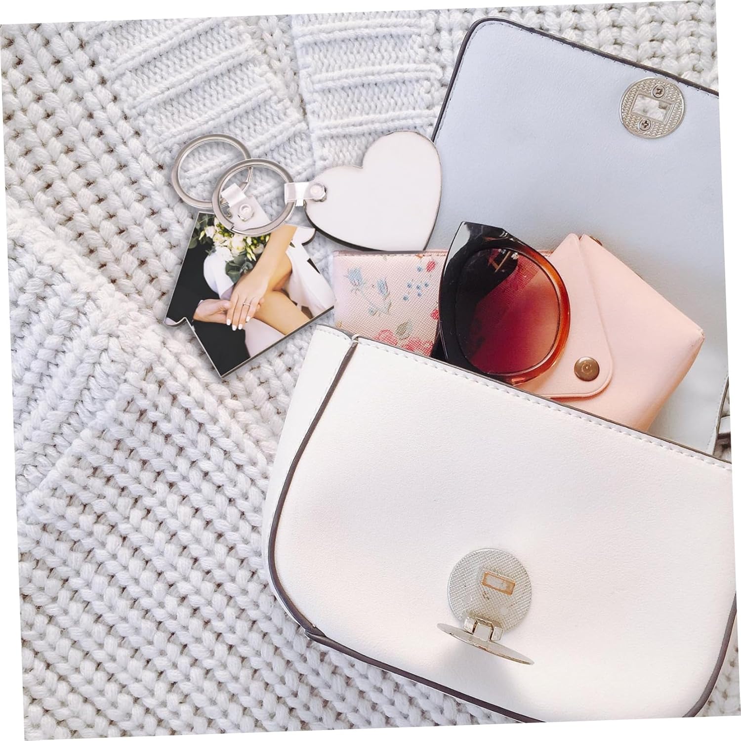 36pcs Sublimation Keychain Blanks for DIY Crafts and Custom Printing