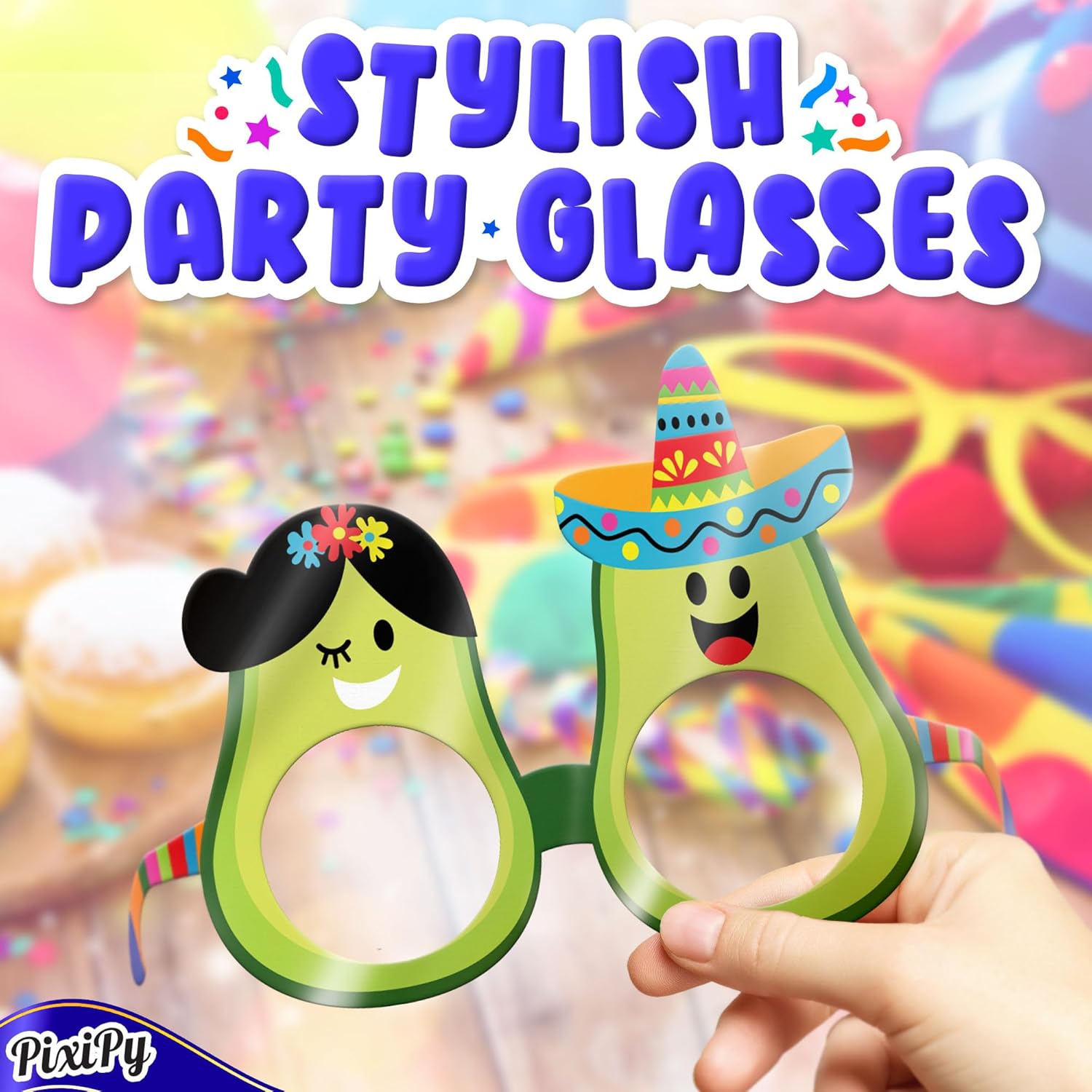 PixiPy Funny Paperboard Photo Booth Props - 30pc Hawaiian Theme