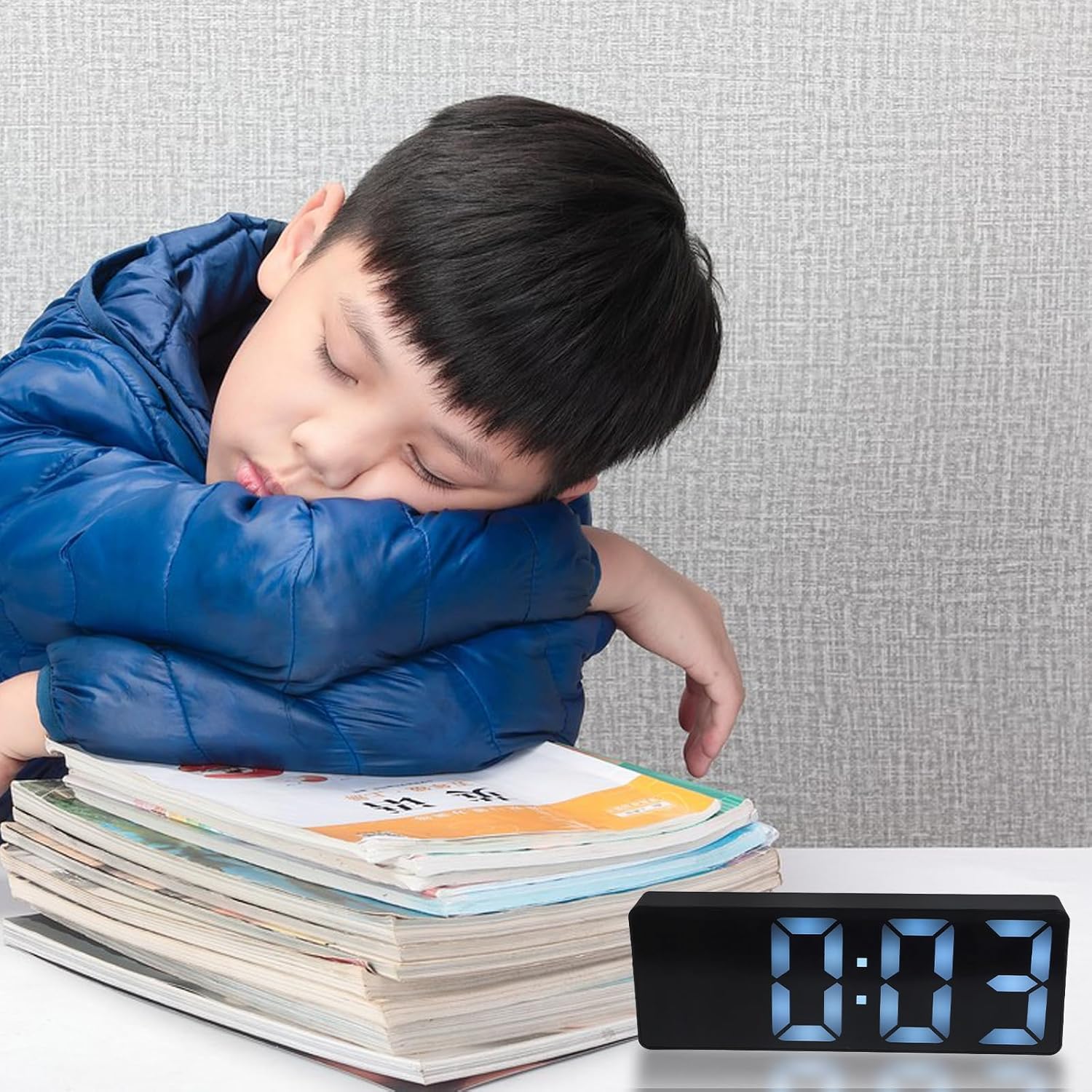 Luxshiny Digital Alarm Clock with Mirror Display