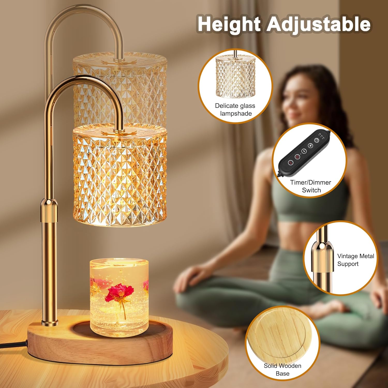 ZENLEA Candle Warmer Lamp with Timer and Dimmer