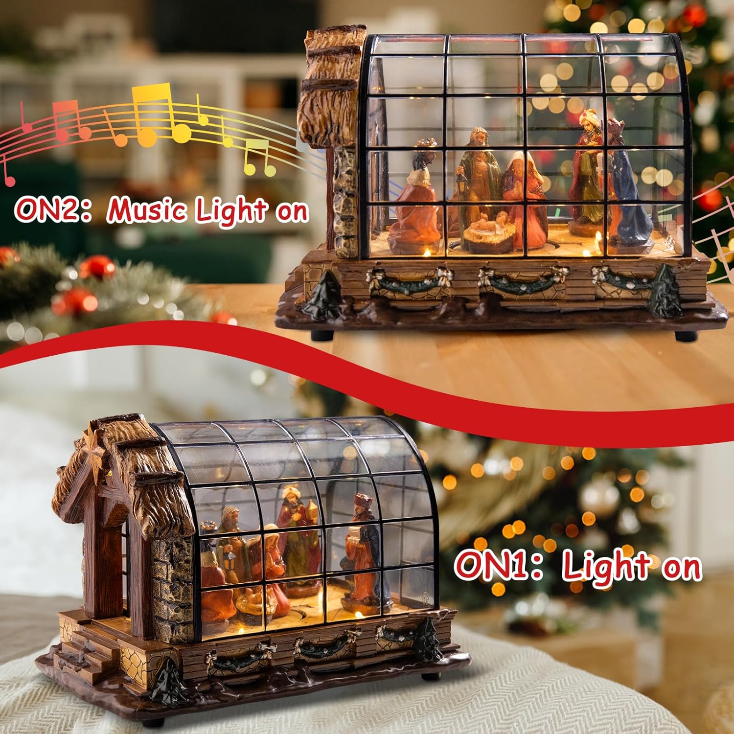 VCUTEKA Christmas Village Collectible Building with LED Lights and Music